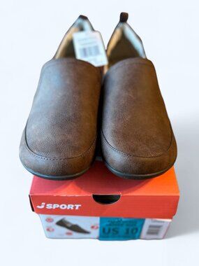 JSport Women's Casual Slip On Shoe Brown Size 10